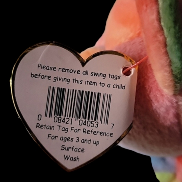 RARE Retired TY Beanie Baby "Peace" the Rainbow Tie-Dye Peace Bear ☮️🌈🐻 - Picture 5 of 7